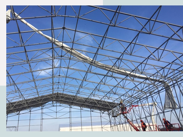 Шатровые ангары от 621 руб. в Магнитогорске и Челябинской области